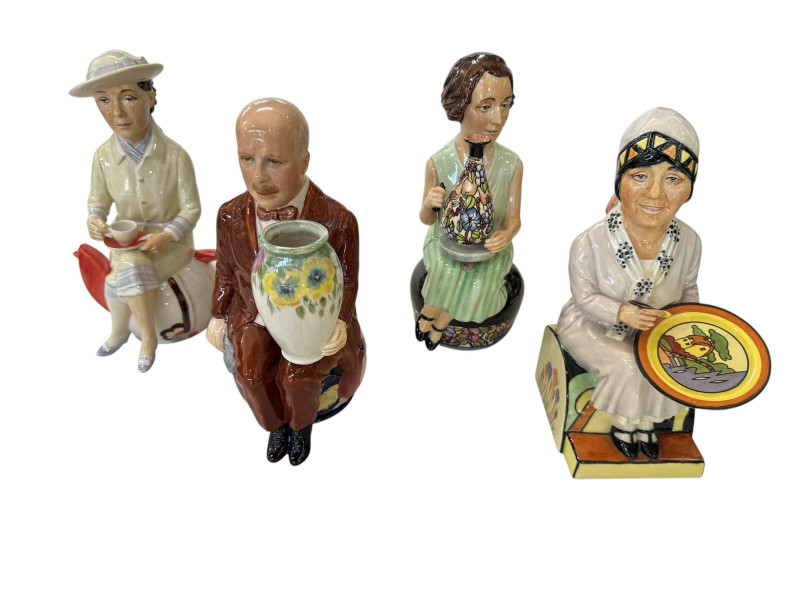 Kevin Francis ceramics limited edition figures of Susie Cooper, William Moorcroft, Charlotte Rhead and Clarice Cliff.