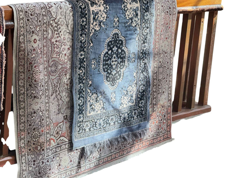 Kayseri hand made carpet, 2.40 by 1.50 and blue Persian design runner, 2.30 by 0.78.