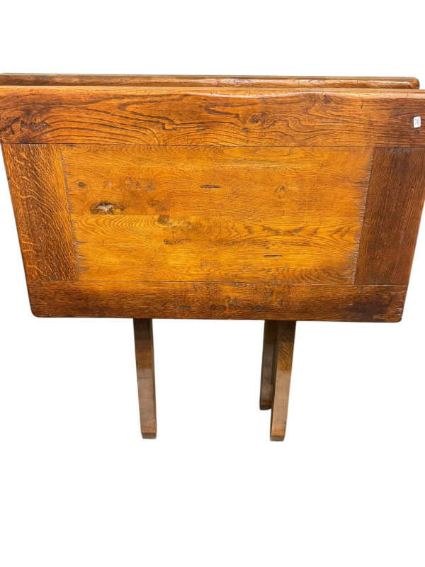 Continental rustic style eight piece dining suite comprising waterfall shelf back dresser, rectangular two drawer dining table, pair jointed benches and four rush seated chairs.