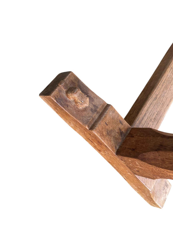 Colin 'Beaverman' Almack rectangular oak coffee table, 44cm by 97cm by 44cm.