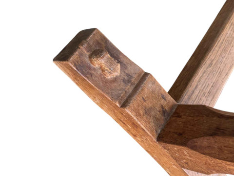 Colin 'Beaverman' Almack rectangular oak coffee table, 44cm by 97cm by 44cm. thumbnail