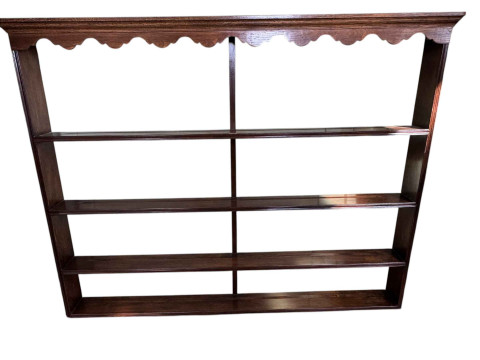 Oak four tier open delft rack, 122cm by 157cm by 16cm.