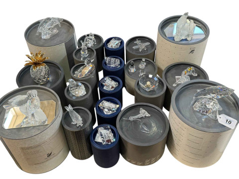 Swarovski; Twenty pieces with boxes including dolphins, pineapple and...