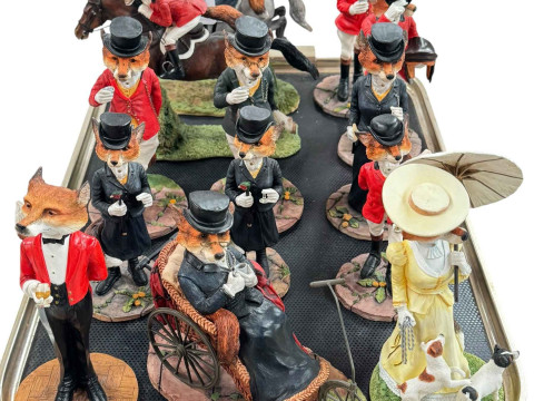 Collection of Border Fine Arts Reynard Estate Fox figures including Lady...