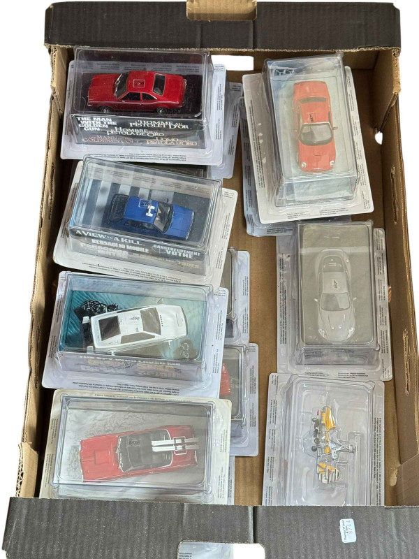 Collection of twelve James Bond model vehicles and a girocopter.
