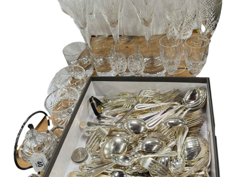 Collection of glass including Waterford and Baccarat, and a collection...