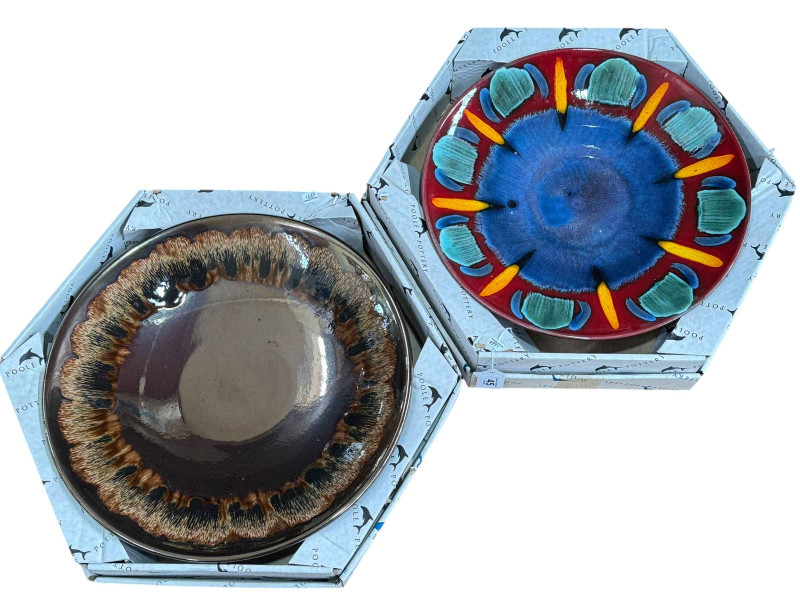 Two large Poole Pottery dishes, Precious and Infusion, 42cm and 40cm.