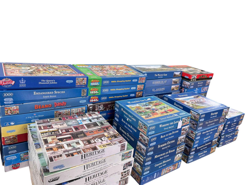 Large collection of Gibsons jigsaw puzzles.