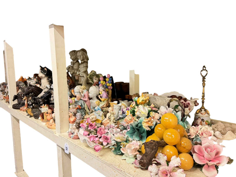 Large collection of animal ornaments, figures, china posies, etc.