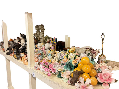 Large collection of animal ornaments, figures, china posies, etc.