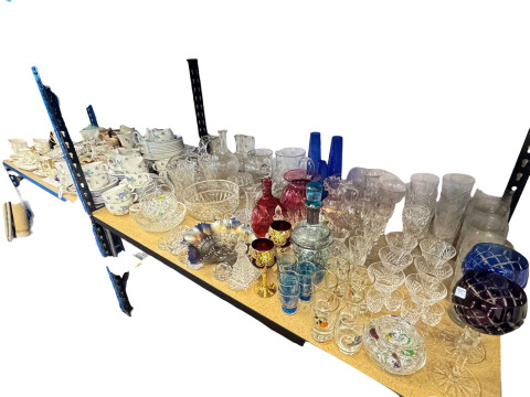Large collection of glass and china including Doulton Blueberry tableware,...