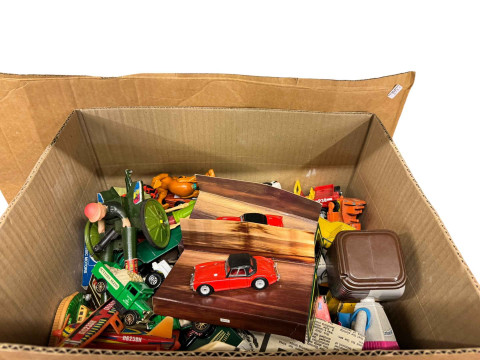Large collection of mostly boxed model vehicles, aircraft, display stands, prints, etc. thumbnail