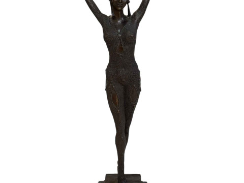 After Leonard, bronze dancer, 64cm.