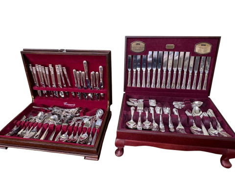 Two boxed canteens of cutlery by Viners and Oneida.