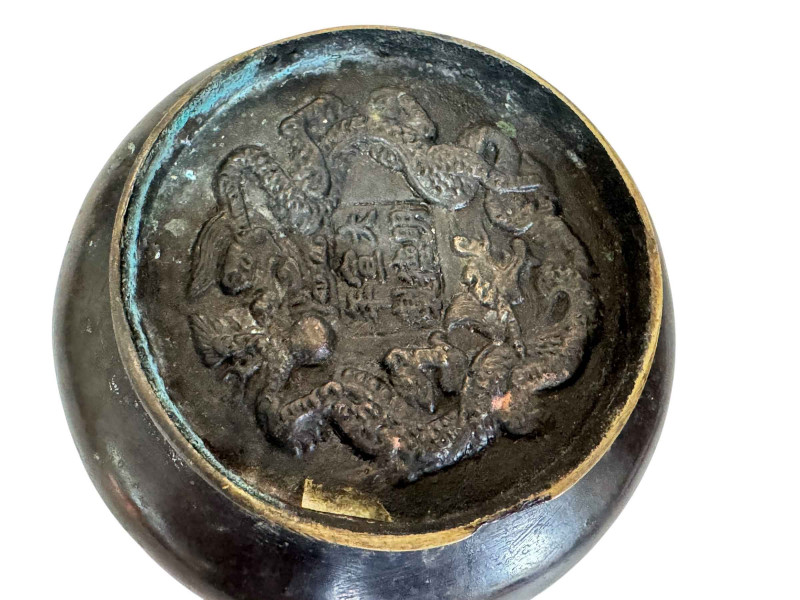 Chinese bronze censor, marks to base, 12cm across.