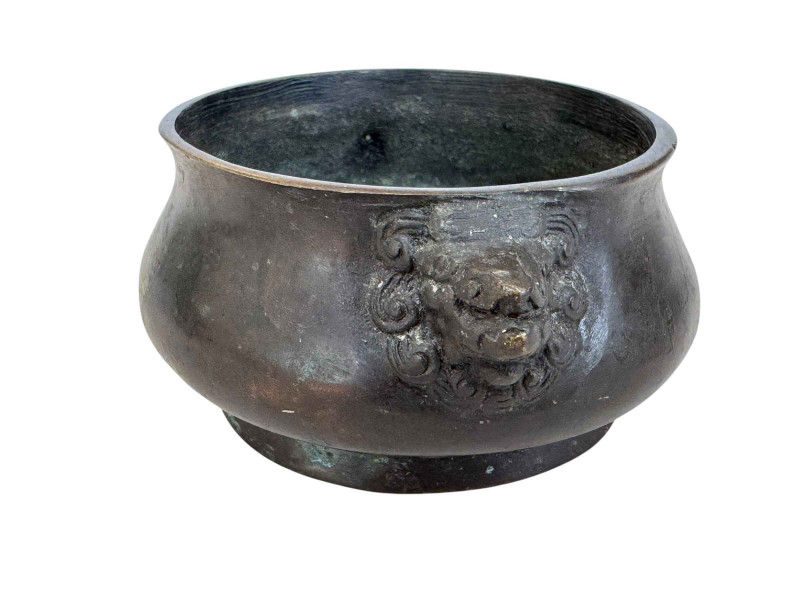 Chinese bronze censor, marks to base, 12cm across.