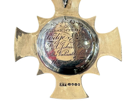 Victorian silver and enamel medal for United Ancient Order of Druids, inscribed, London 1855, 8cm across. thumbnail