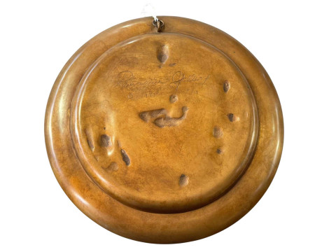 Bronze 'Deer Family' limited edition plaque, 23cm diameter. thumbnail