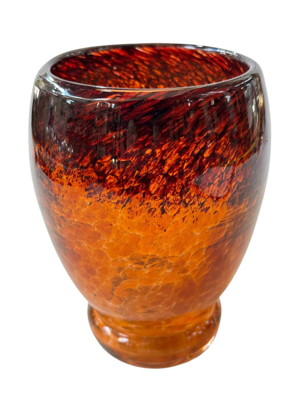 Large Monart amber glass vase, 20cm.