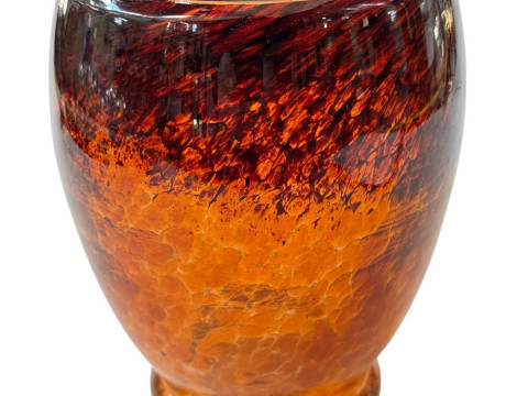 Large Monart amber glass vase, 20cm.