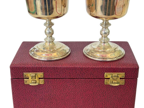 Pair of The Barker Ellis YORK MINSTER GOBLET, boxed and with limited edition...