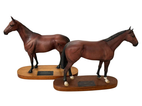 Two Beswick Connoisseur Horses, Arkle and Nijinsky.