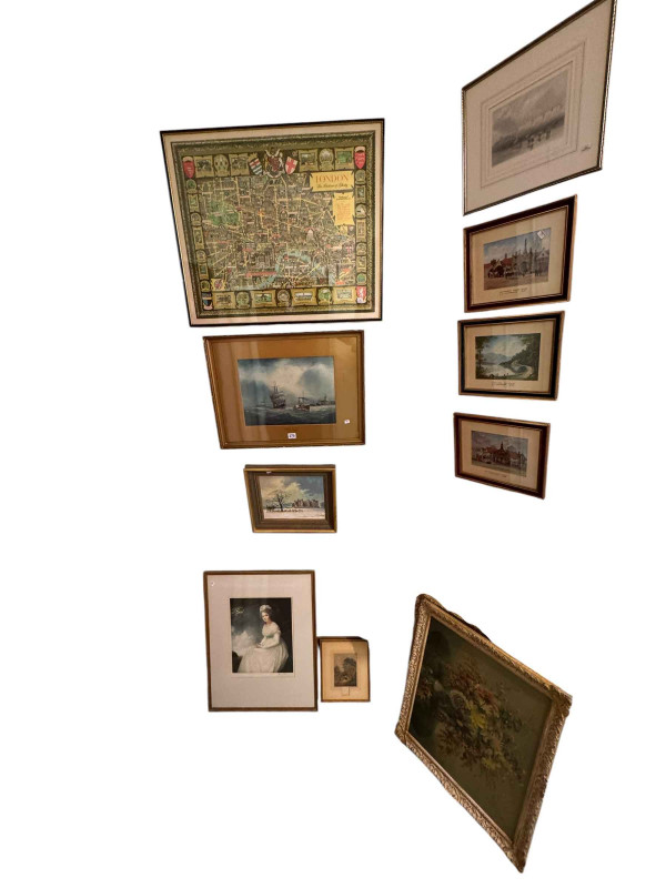 Robin Furness, Raby Castle, small acrylic, Boyce, Entering the Tyne, and other pictures.