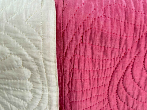 Five assorted quilts, bed cover and two matching cushion covers. thumbnail
