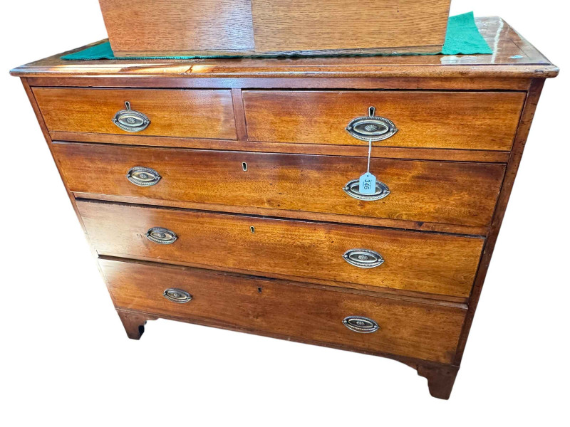 19th Century mahogany four height chest, 110cm wide.