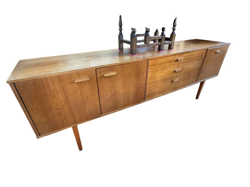 Avalon teak long john sideboard, 204cm length.