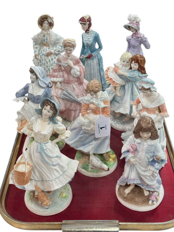 Ten Royal Worcester figures including V & A limited editions.