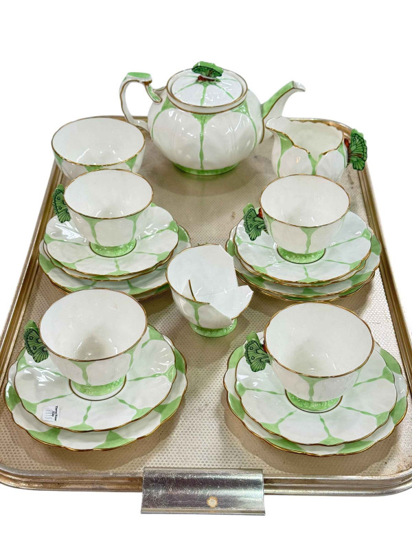Aynsley Butterfly handle tea set.