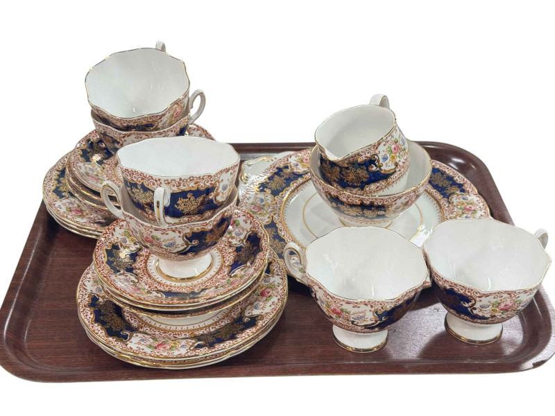 Salisbury bone china twenty one piece tea set.