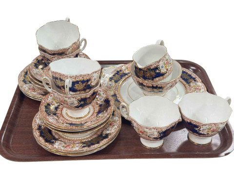 Salisbury bone china twenty one piece tea set.