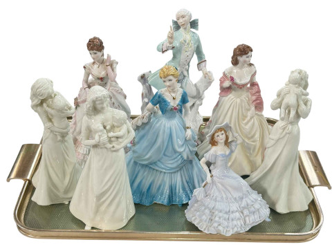 Eight Royal Worcester figurines including Night at the Opera, Glyndebourne,...