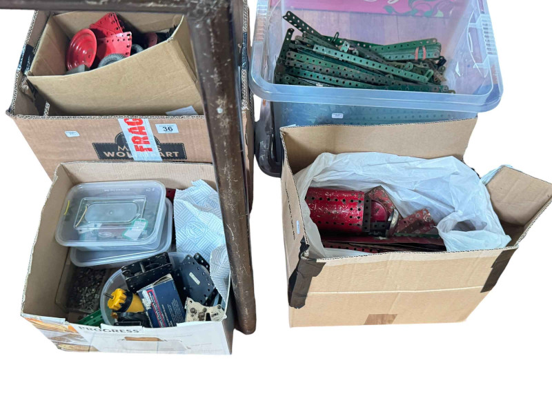 Large collection of Meccano accessories.