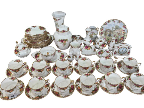 Collection of Royal Albert Old Country Roses including twelve cups, saucers...