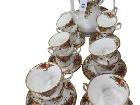 Royal Albert Old Country Roses coffee and teawares.