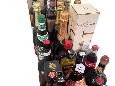 Collection of alcohol including Champagne.