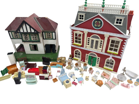 Sylvanian Families Dolls House and accessories, along with Triang Dolls...