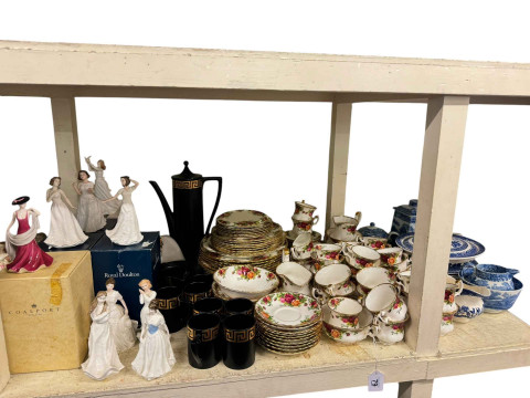Collection of Royal Albert Old Country Roses, Portmeirion coffee set,...
