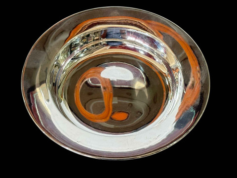 Silver dish by Rhodes, Bradford, London 1926, 18cm diameter.