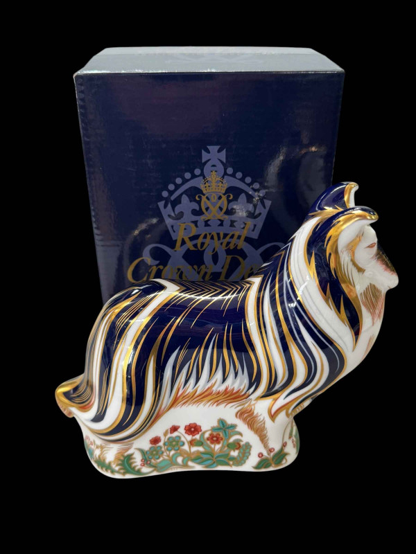 Royal Crown Derby Rough Collie paperweight, boxed.