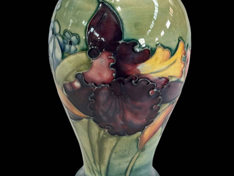 Moorcroft Pottery 'Orchid' baluster vase, 22.5cm.