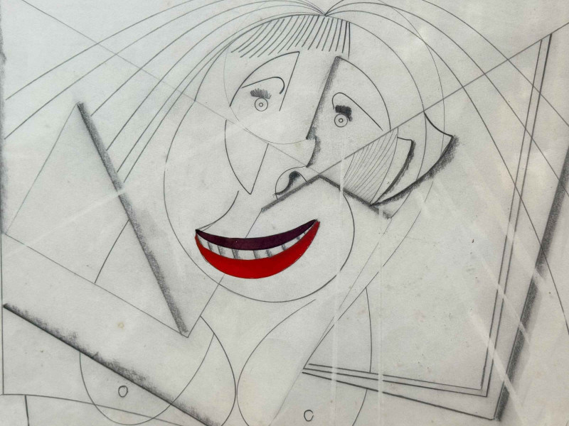 Dominic Fels, Woman Weeping for Pablo Ruiz alias Pablo (The Fake) Picasso, contemporary artwork, signed lower right, 30cm by 52cm, framed.