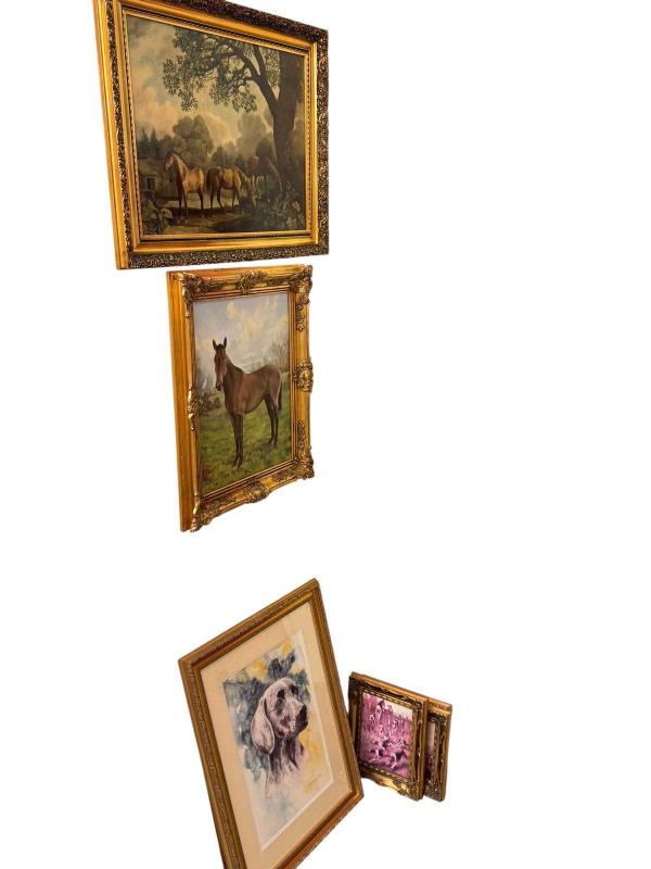 Two pairs and four single pictures, including some originals, and well framed.