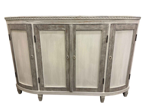Franconi cloud wash four door sideboard, 135cm by 91cm by 46cm.