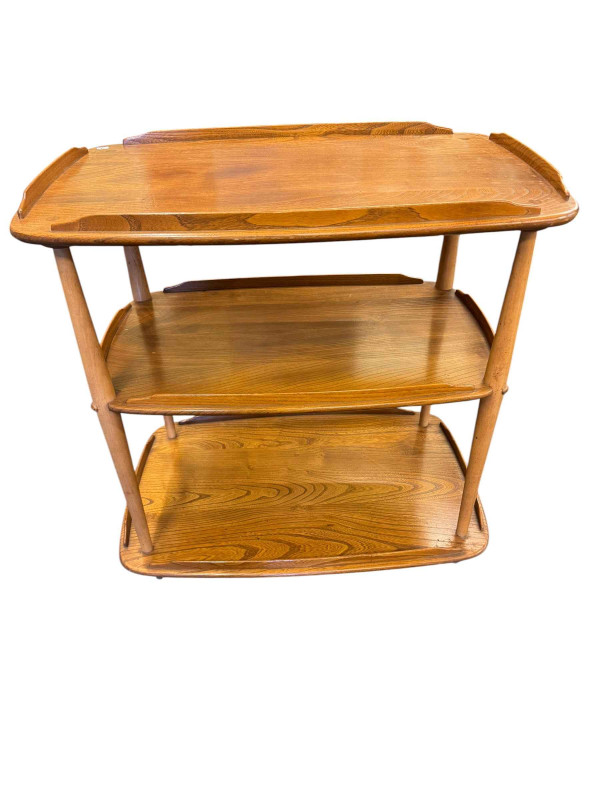 Ercol elm three tier trolley.