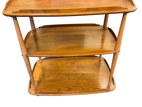 Ercol elm three tier trolley.