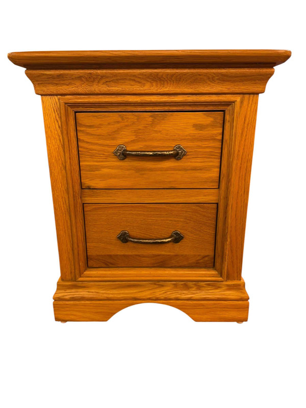 Light oak sideboard having three central drawers flanked by two cupboard, 151cm by 86cm by 48cm, and small two door pedestal.